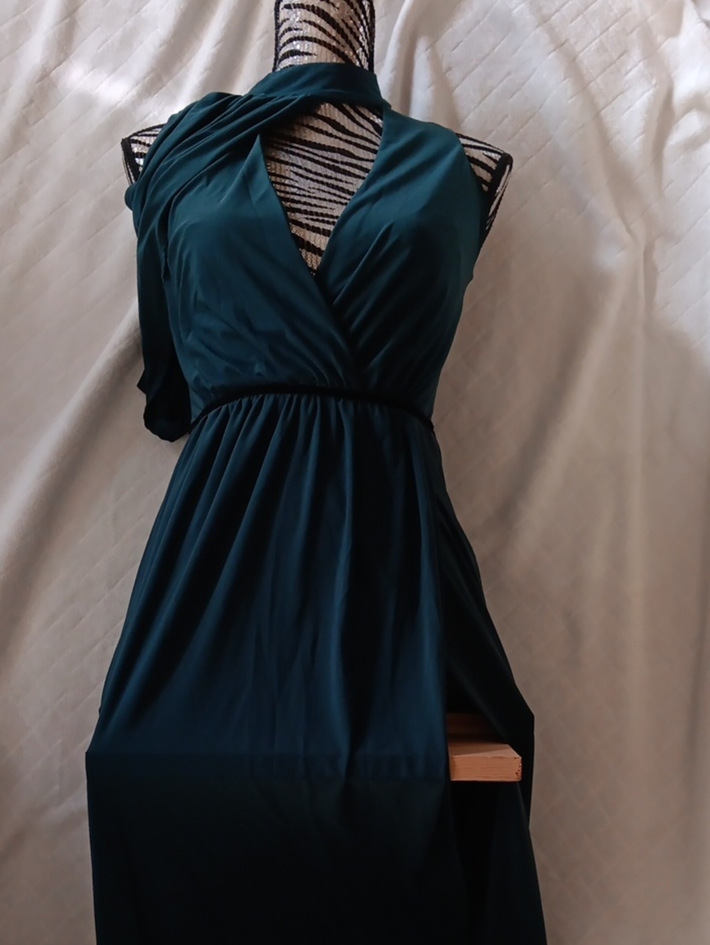 ASOS One-Shoulder Deep Teal Maxi Dress